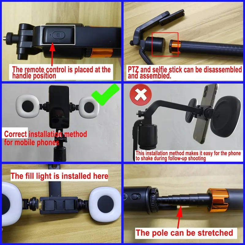Smart Tripod with Face Tracking and Dual Fill Lights Rechargeable