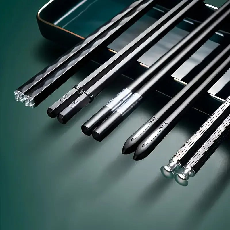 Reusable Non-Slip Alloy Chopsticks Pair Standard Length