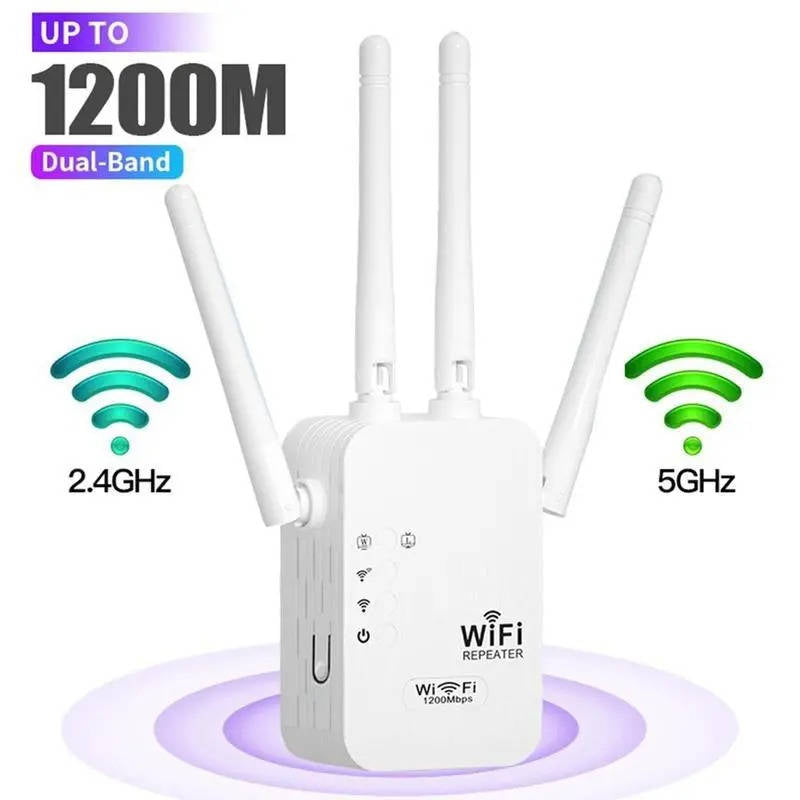 WiFi Extender Dual Band Repeater with Ethernet Port and Antennas
