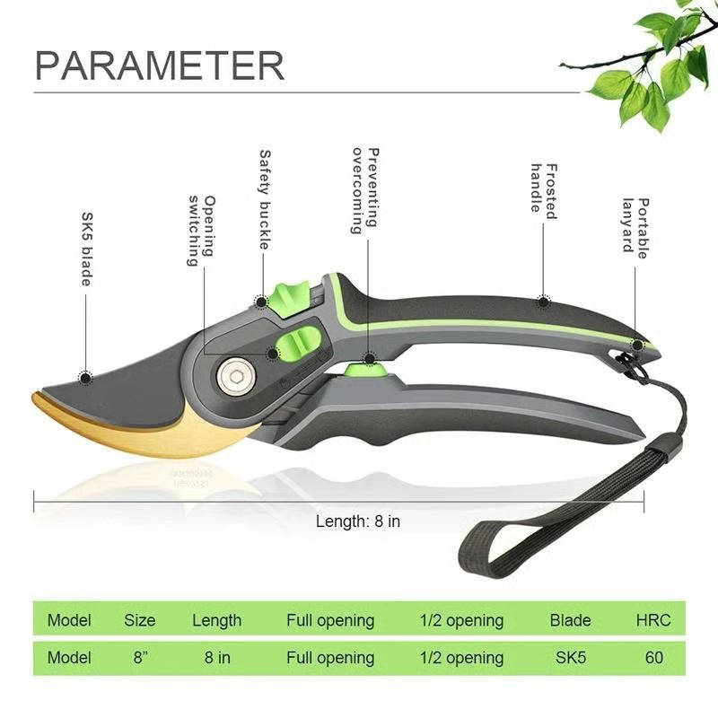 Professional Pruning Shears with Ultra Sharp SK5 Steel Blade