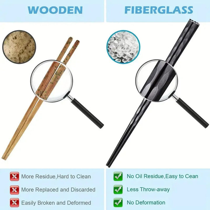 Reusable Non-Slip Alloy Chopsticks Pair Standard Length