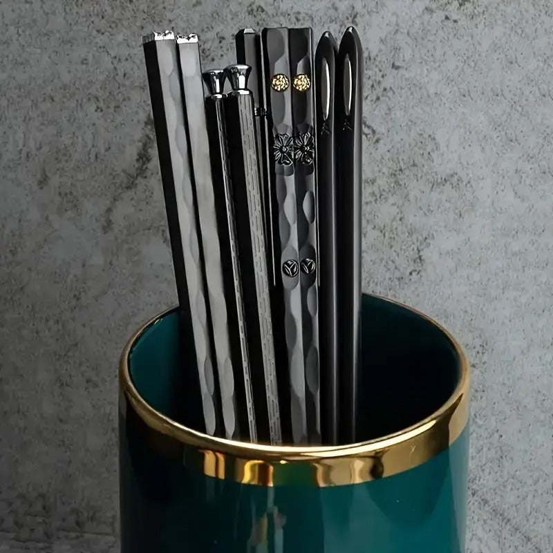 Reusable Non-Slip Alloy Chopsticks Pair Standard Length