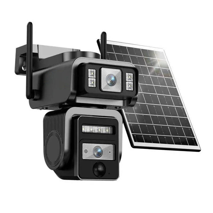 Outdoor Wireless Solar Cctv Security Camera Dual Lens 1080P HD - Lenila