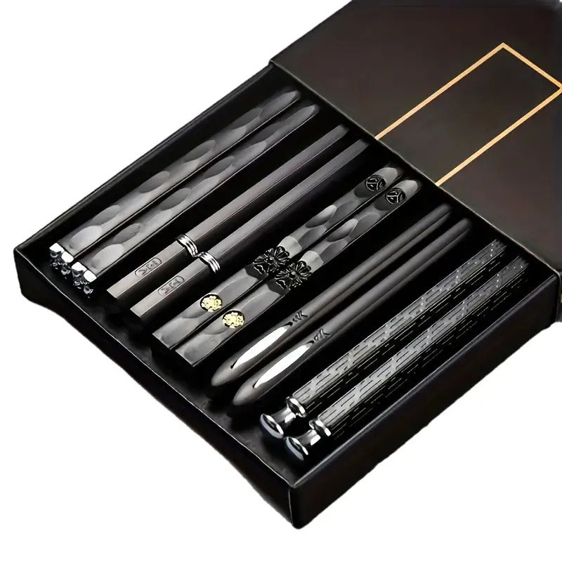 Reusable Non-Slip Alloy Chopsticks Pair Standard Length
