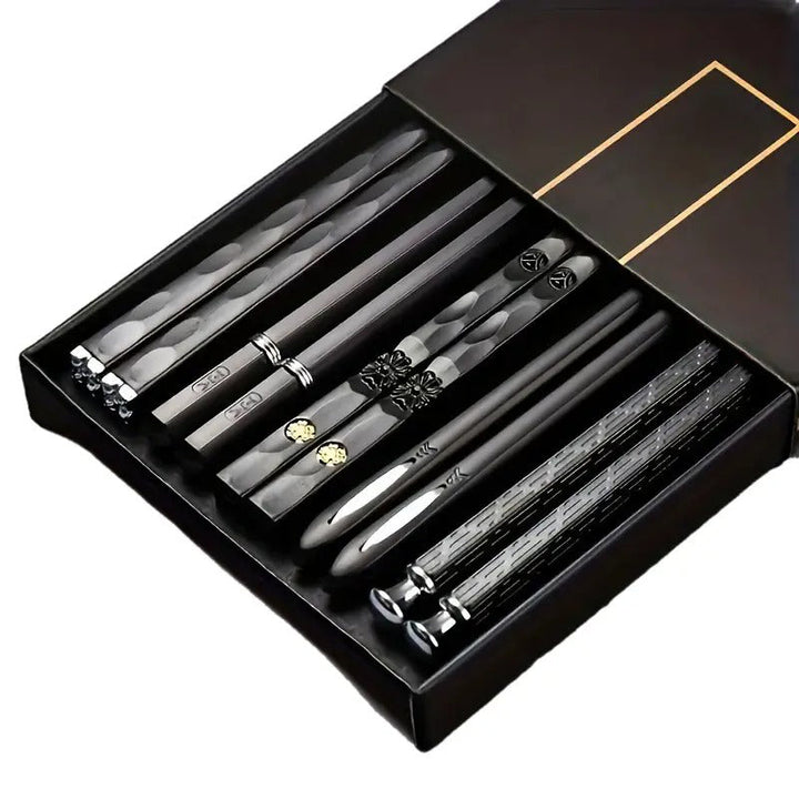 Reusable Non-Slip Alloy Chopsticks Pair Standard Length