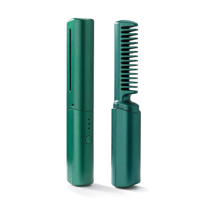 Portable Ceramic Hair Comb Cordless Straightening Brush Frizz Control