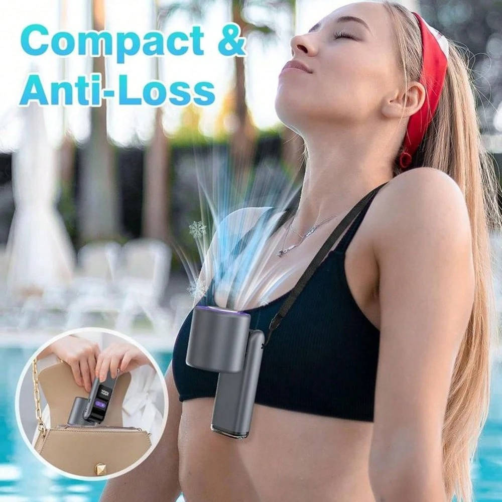 Portable Handheld Fan Rechargeable LED Battery Display Mini Turbo