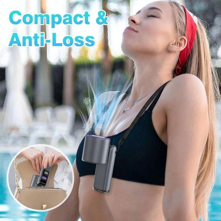 Portable Handheld Fan Rechargeable LED Battery Display Mini Turbo