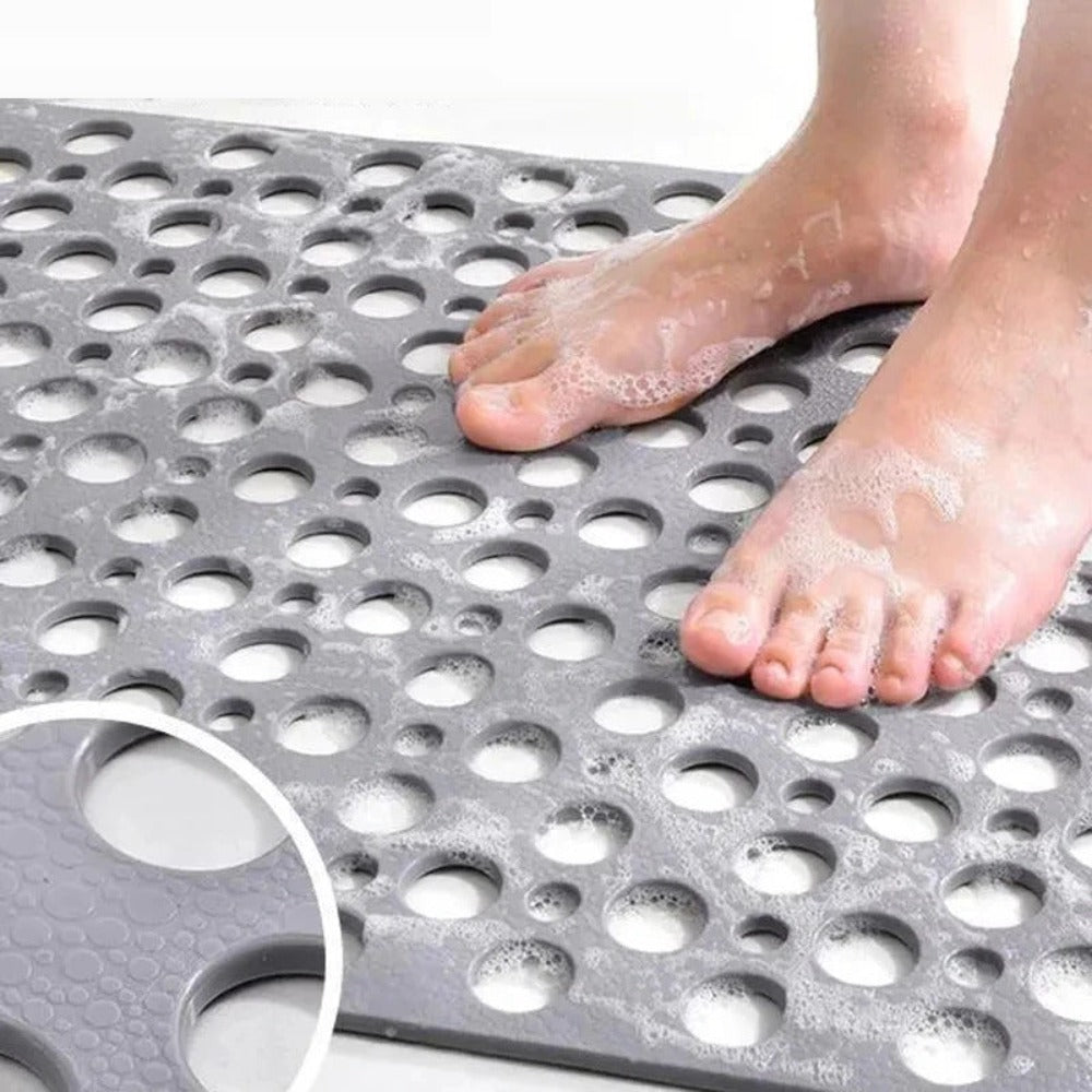 Non-Slip Shower Mat with Suction Cups and Drainage Holes 16x28 Inch