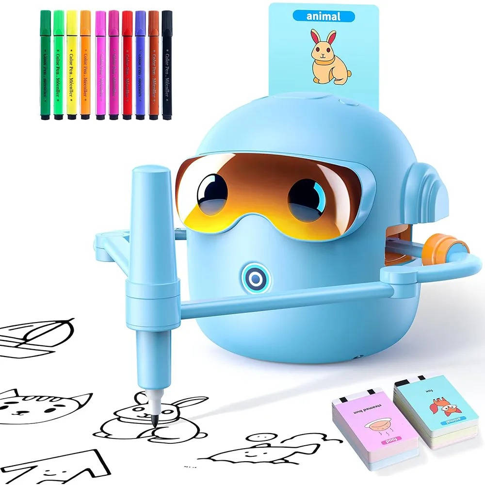 Kids Interactive Drawing Robot Stem Art Toy with Cards and Markers