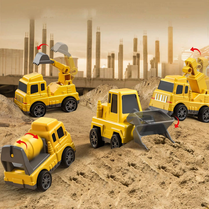 Toddler Construction Carrier Truck Toy Set Friction Powered Vehicles