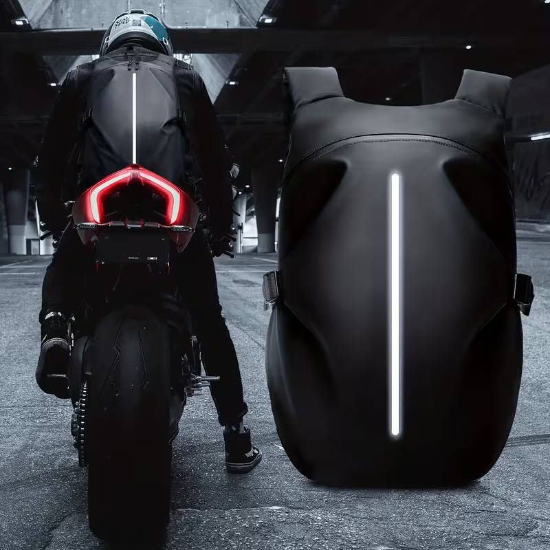 Motorcycle Travel Backpack with Helmet Compartment