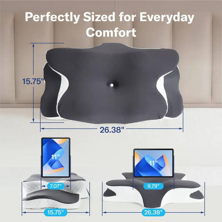 Adjustable Memory Foam Pillow with Neck and Shoulder Support