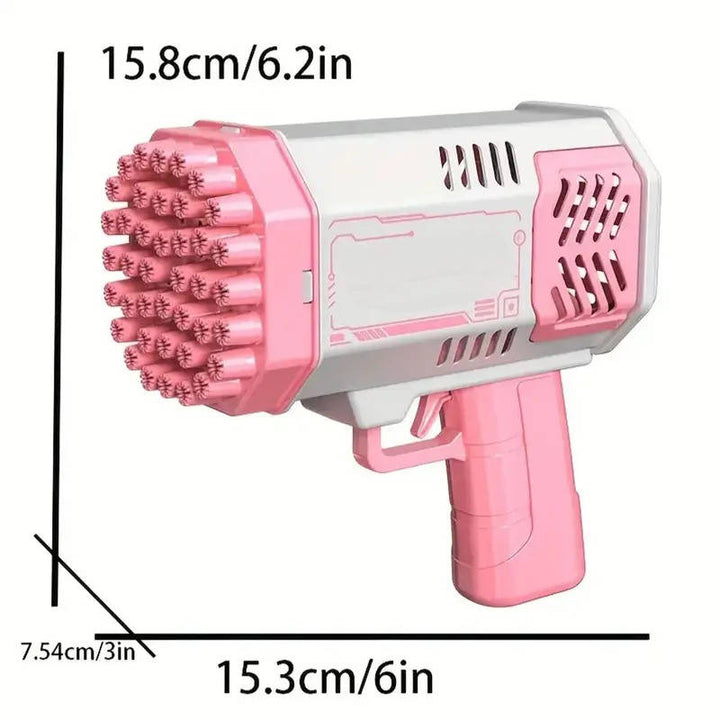 Kids Bubble Gun Toy Automatic Gatling Style with LED Lights