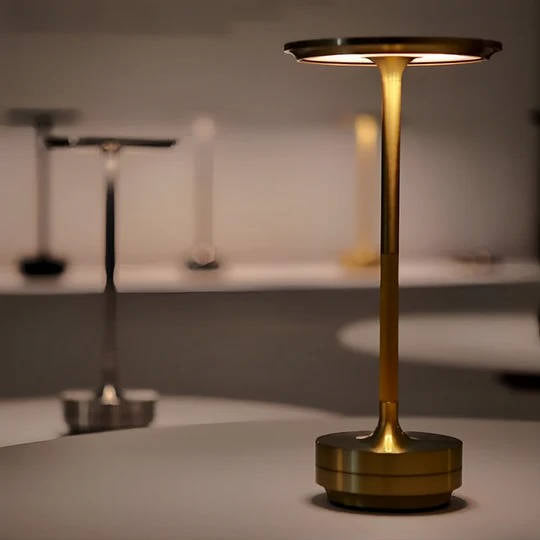Wireless LED Table Lamp Electroplated Metal Touch Control