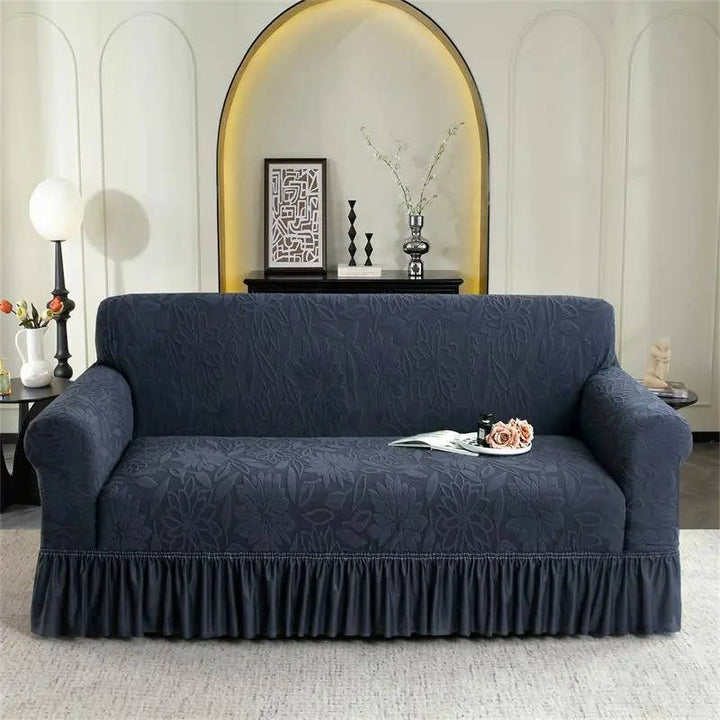 Elastic Sofa Cover Jacquard Fabric Dustproof with Skirt Edge