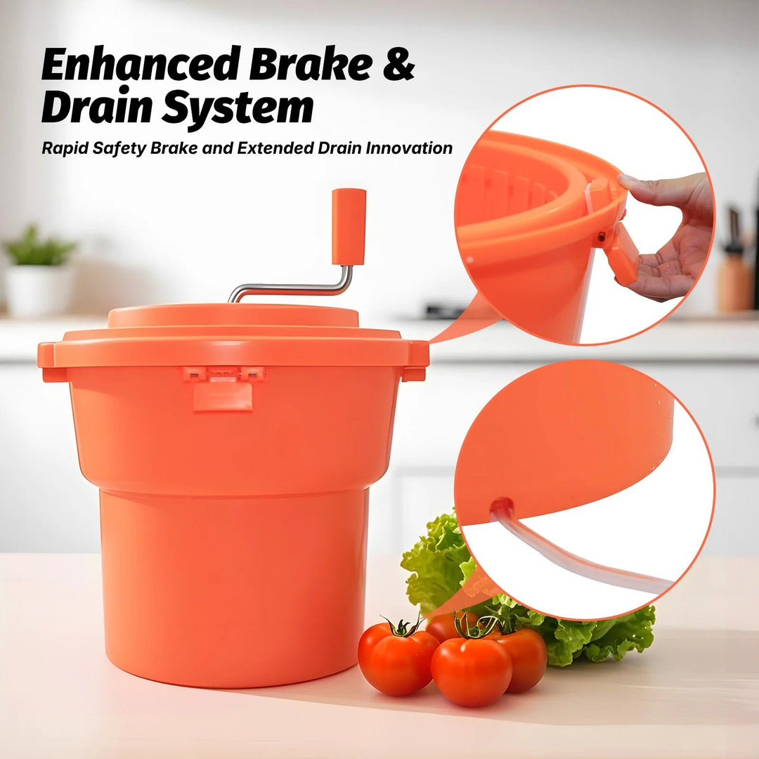 Manual Salad Spinner Large Capacity with Handle Commercial Vegetable