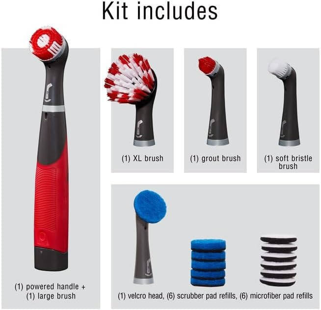 Cordless Oscillating Brush 18 Piece Kit With 8 Heads