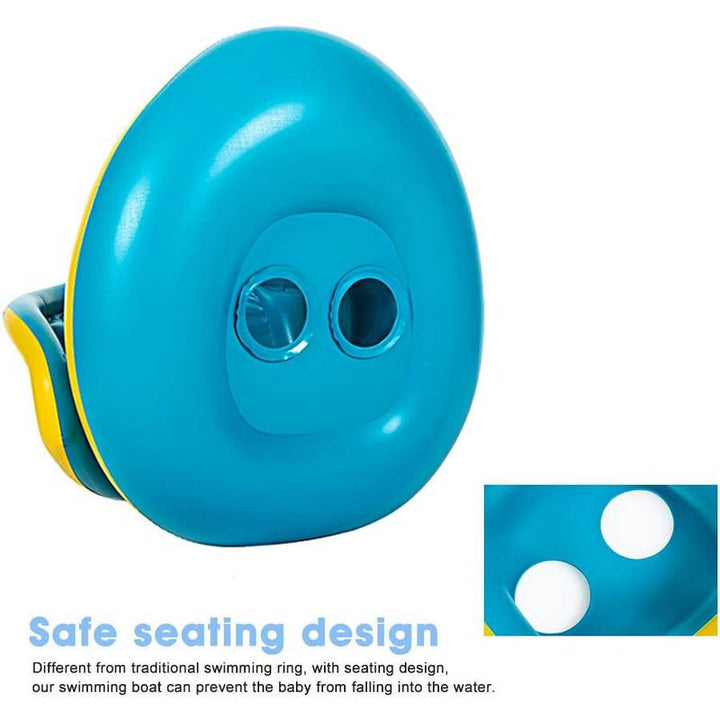 Kids Inflatable Swim Trainer Float PVC with Sun Shade Safe Fit