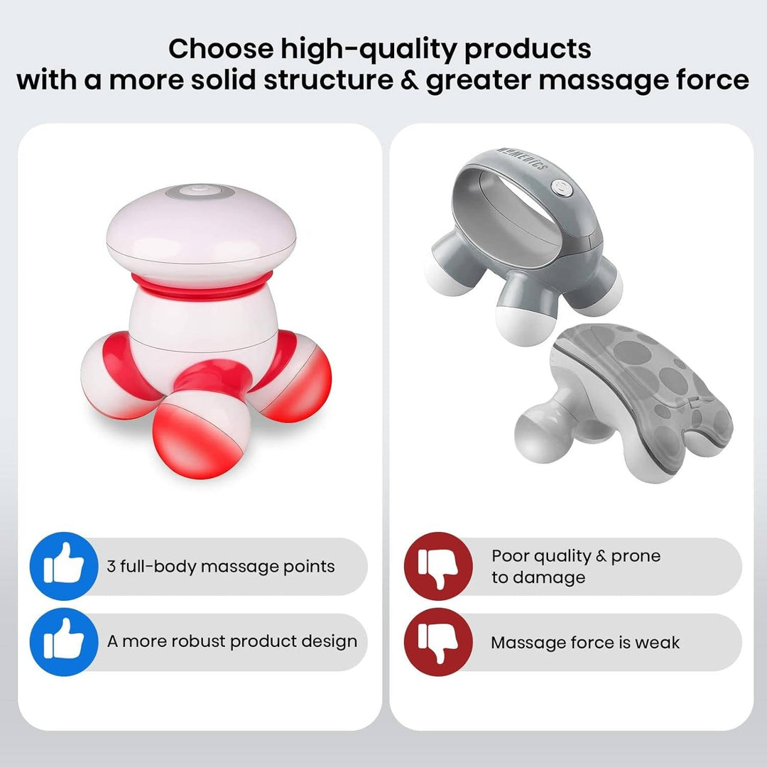Portable Handheld Body Massager Mini Vibrating LED Battery Operated