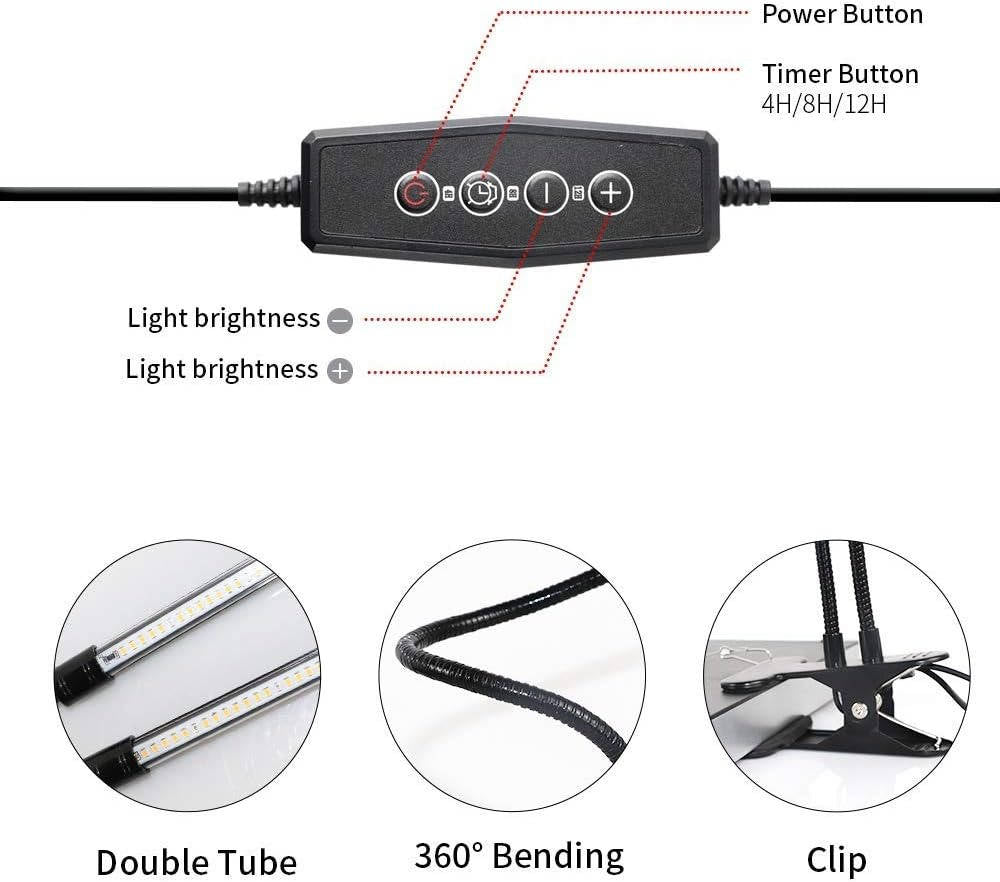 Indoor Plant Grow LED Full Spectrum Clip-On