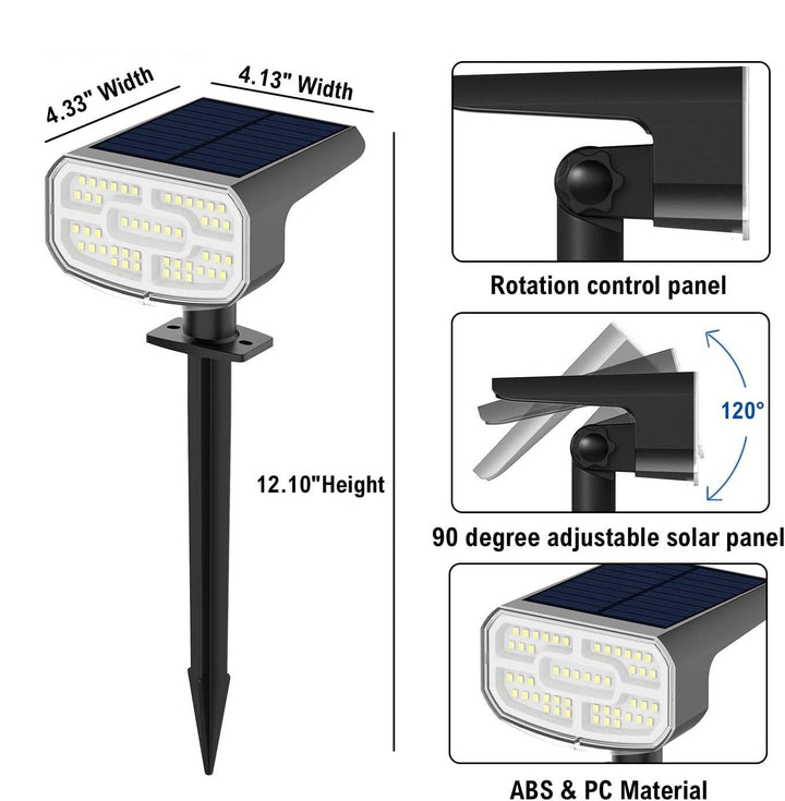 Outdoor Solar Spotlights IP65 Water-Resistant with Auto On/Off
