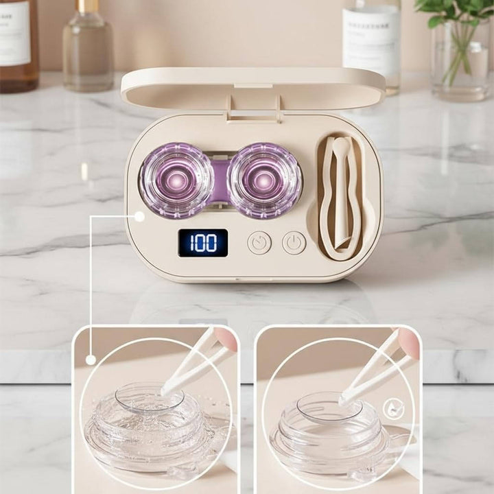 Contact Lens Cleaner Solution Kit Portable Disinfecting Storage System