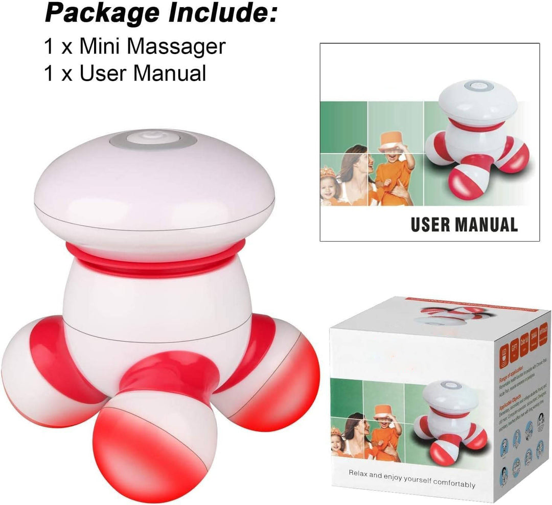 Portable Handheld Body Massager Mini Vibrating LED Battery Operated