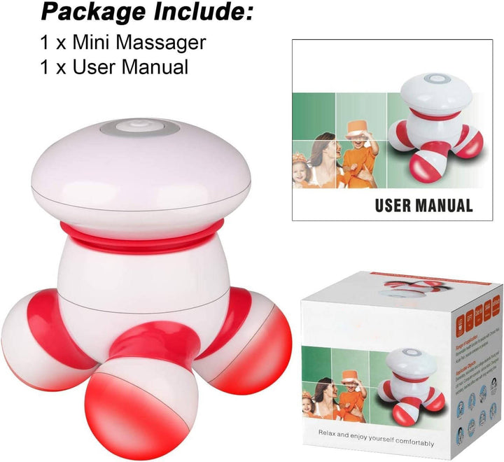Portable Handheld Body Massager Mini Vibrating LED Battery Operated