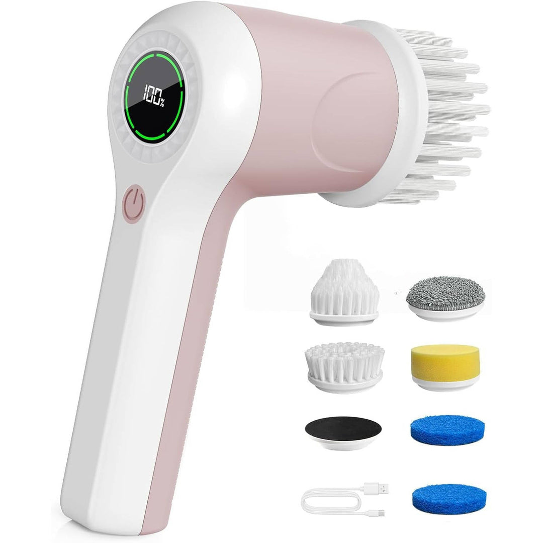 Cordless Spin Scrubber Dual Speed 6 Brush Heads IPX7 Waterproof