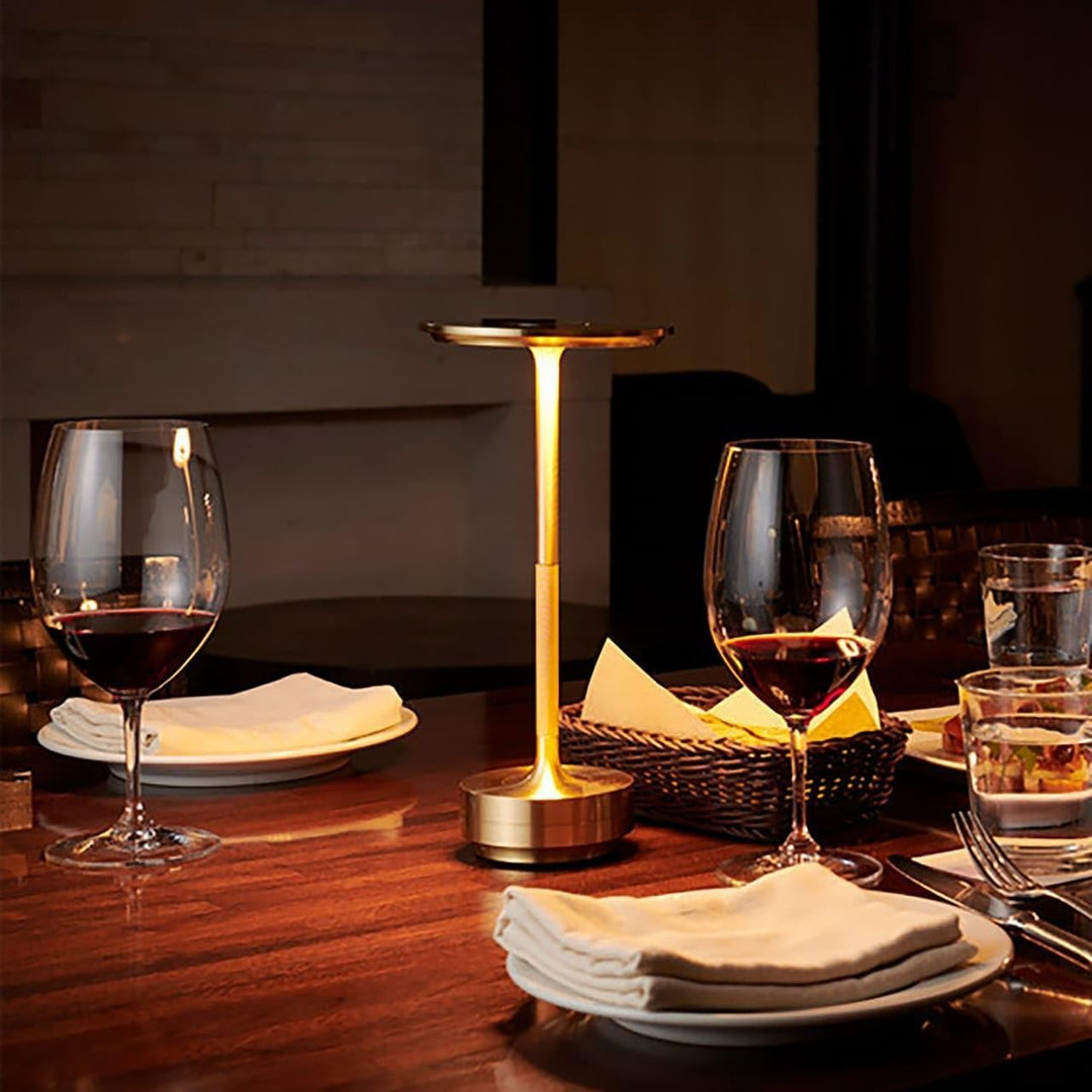Wireless LED Table Lamp Electroplated Metal Touch Control