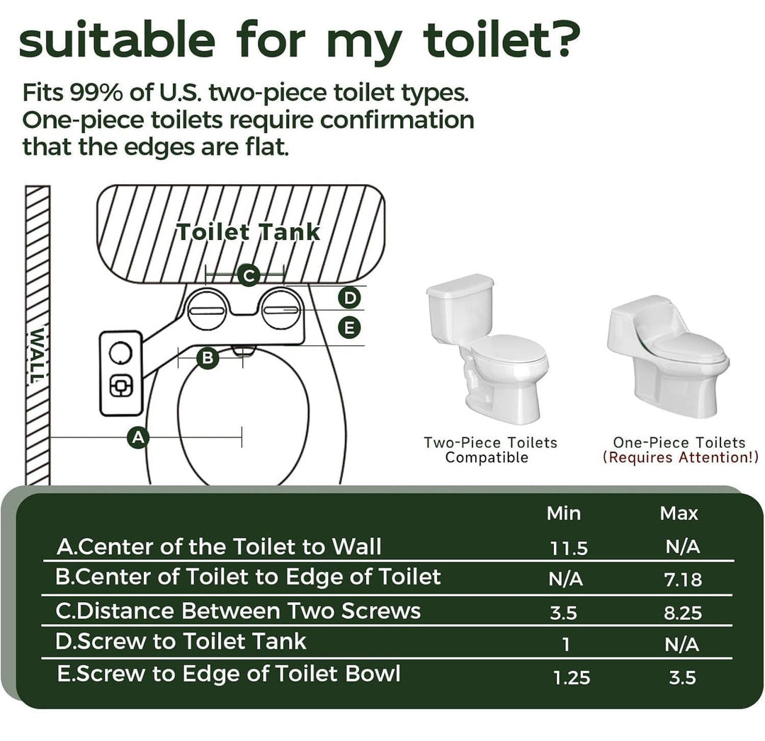 Self-Cleaning Bidet Toilet Attachment with Dual Nozzle Cold Water