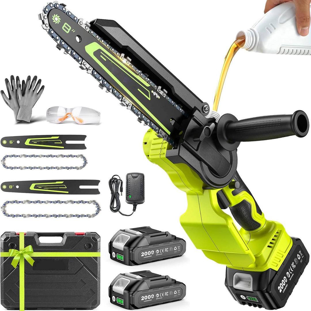 Cordless Mini Chainsaw 1000W with Battery Compact Wood Cutting Tool