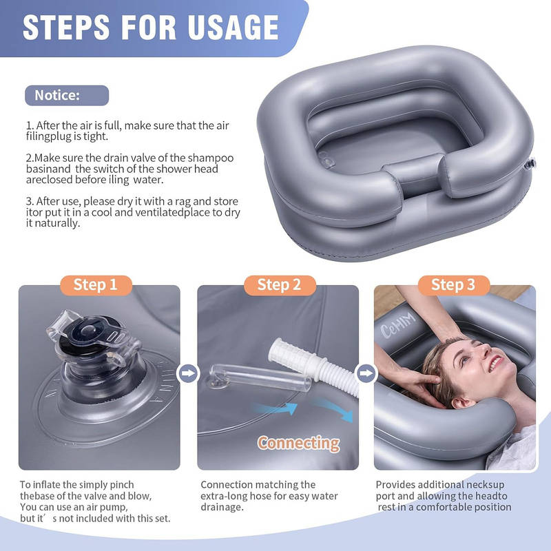 Portable Shampoo Basin with Neck Support for Elderly Kids and