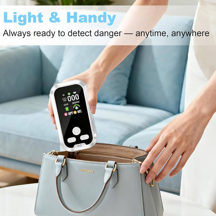 Carbon Monoxide Gas Detector with HD Display Smoke Alarm Temperature