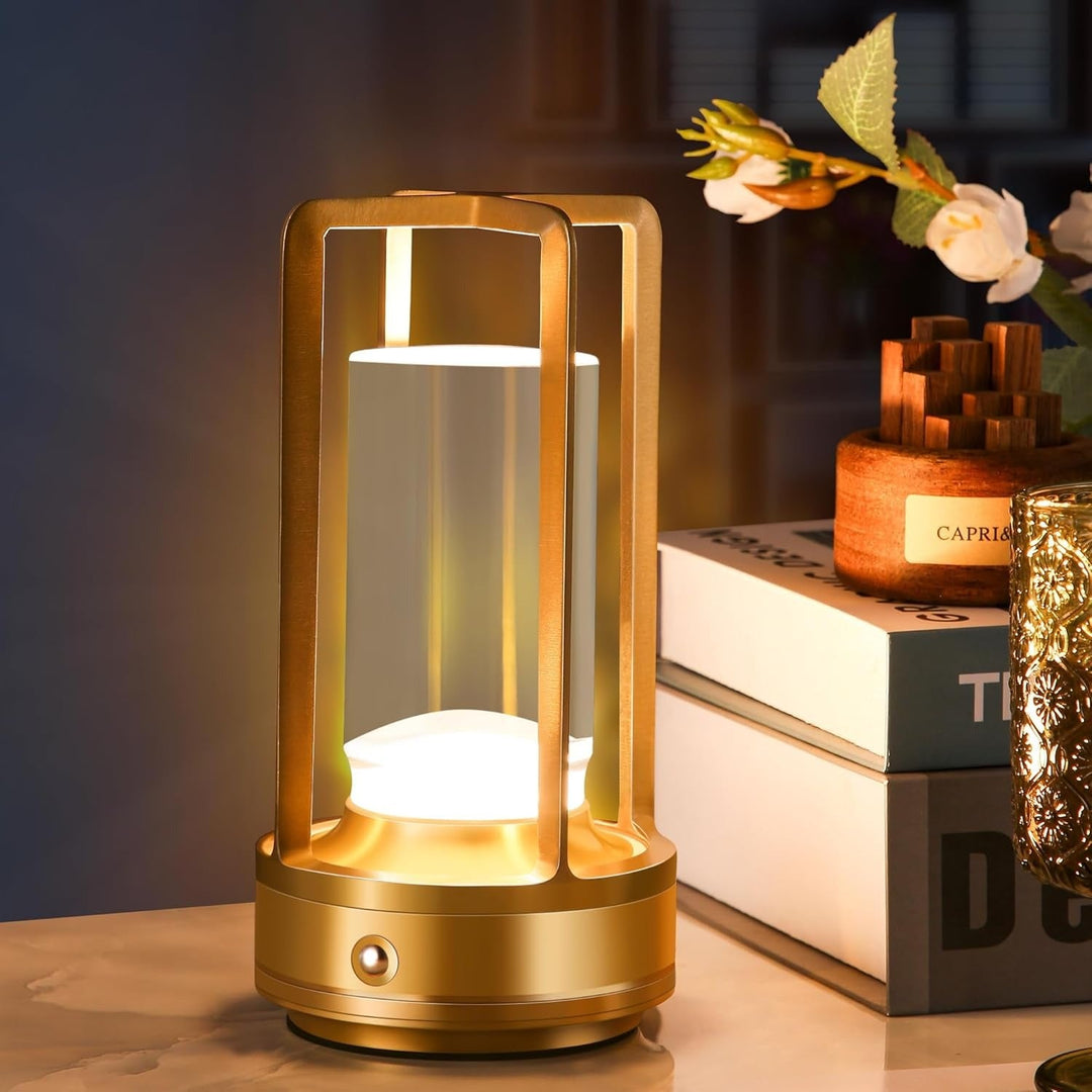 Table Lamp with Crystal Base Touch Dimmer Waterproof Design - Lenila
