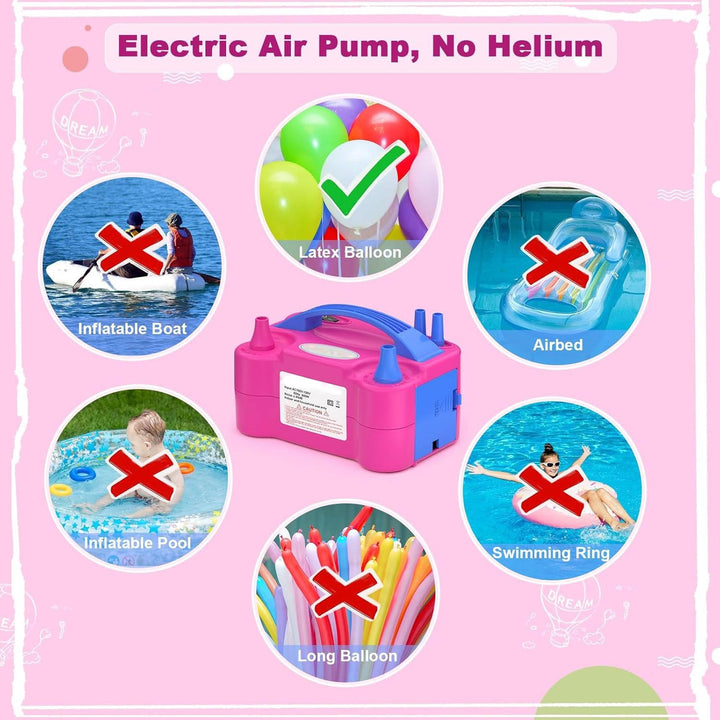 Portable Electric Balloon Pump Dual Nozzle 600W Inflator