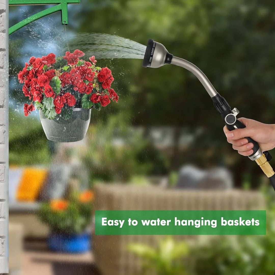Garden Watering Wand Metal Heavy Duty Hose Nozzle Adjustable Spray