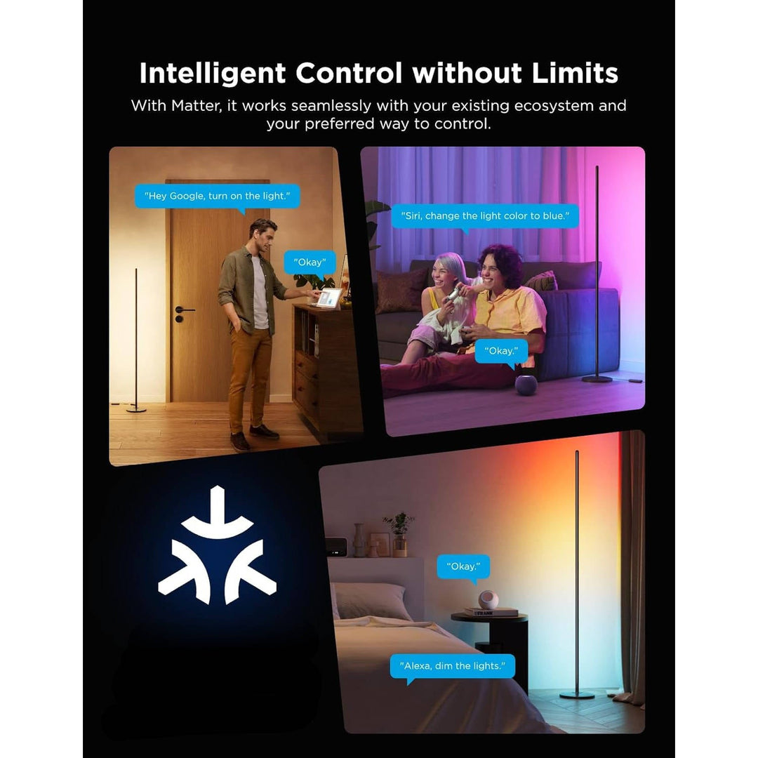 LED Corner Floor Lamp Smart Home Compatible with Alexa and Matter