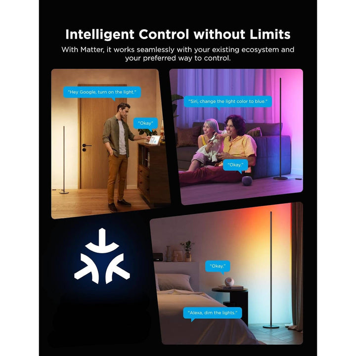 LED Corner Floor Lamp Smart Home Compatible with Alexa and Matter