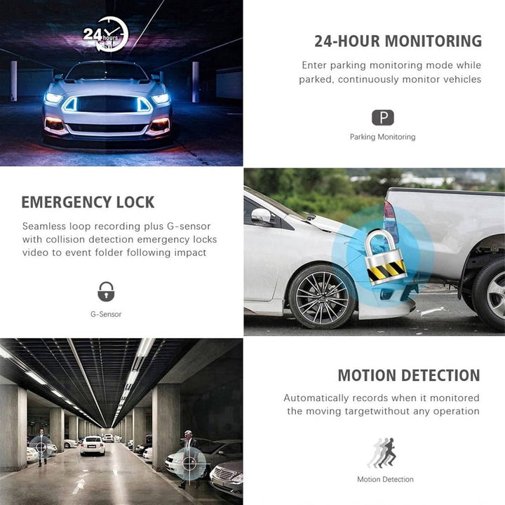 Car Dashcam Front and Rear with Display Screen High Resolution