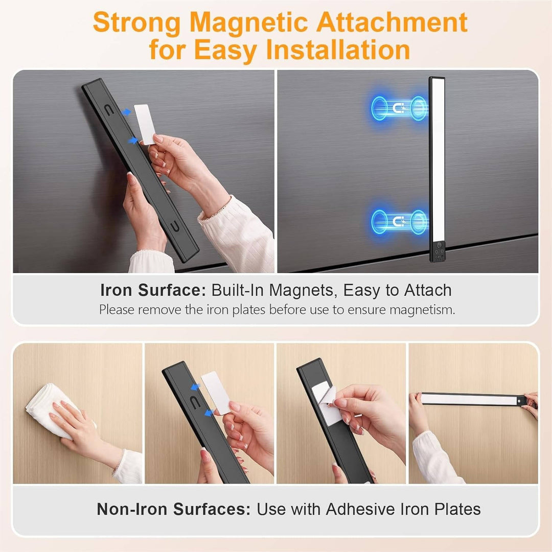 Rechargeable Motion Sensor Under Cabinet Lights Magnetic Pack
