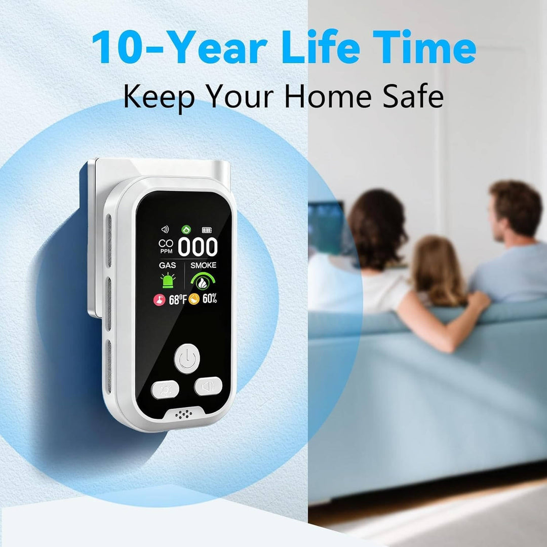 Carbon Monoxide Gas Detector with HD Display Smoke Alarm Temperature