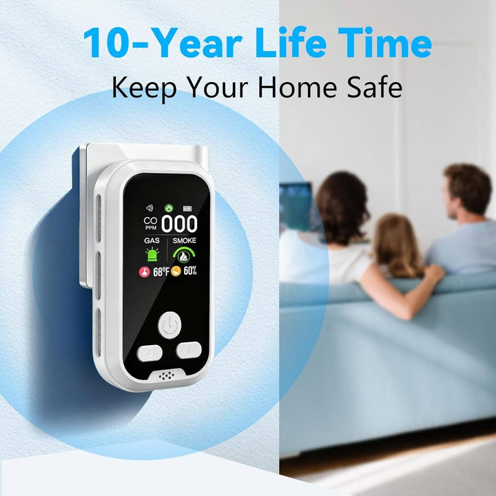 Carbon Monoxide Gas Detector with HD Display Smoke Alarm Temperature