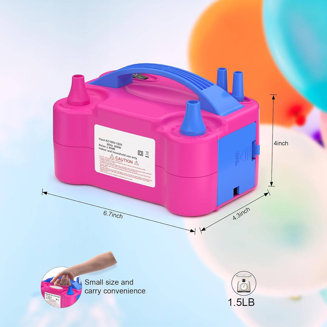Portable Electric Balloon Pump Dual Nozzle 600W Inflator