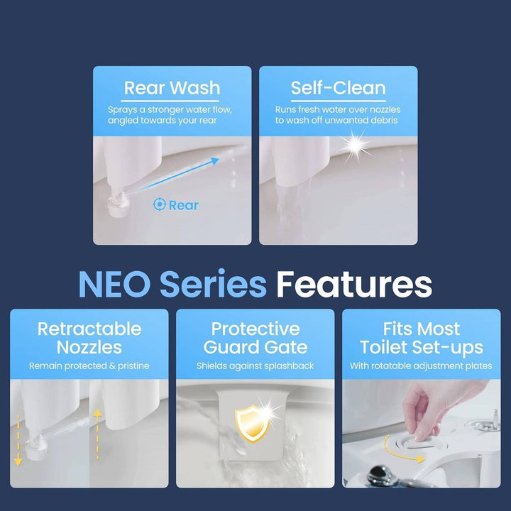 Non-Electric Bidet Attachment with Single Nozzle Adjustable Water