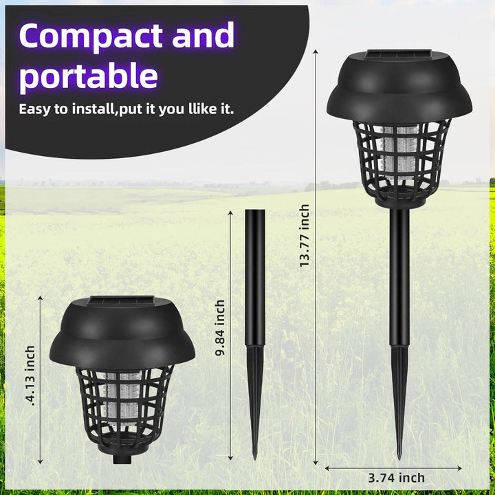 Outdoor Solar Bug Zapper Mosquito Trap Lamp for Patio and Backyard