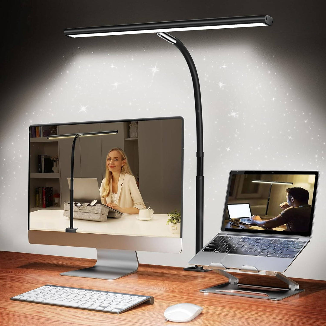 LED Desk Lamp with Stepless Dimming Flexible Gooseneck Eye-Friendly - Lenila