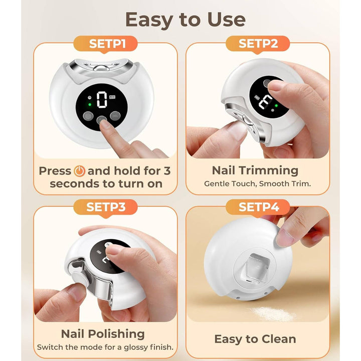 Electric Nail Clippers LED Rechargeable Automatic Speed Modes