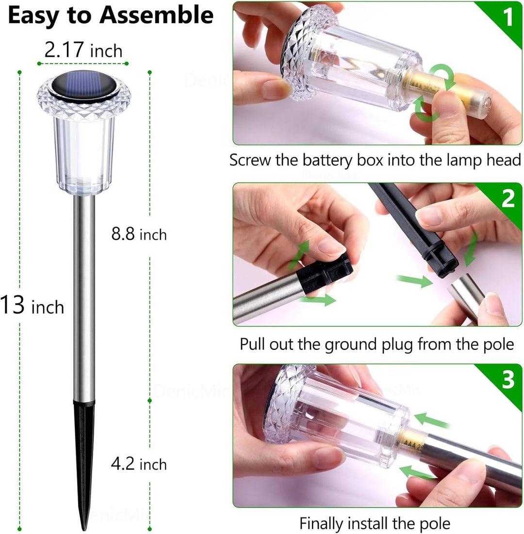 Outdoor Solar Pathway Lights Waterproof LED Garden Set